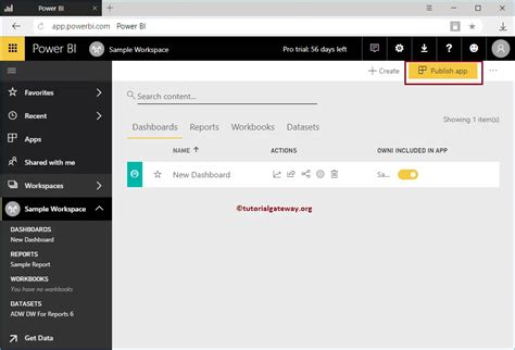 power bi publish app